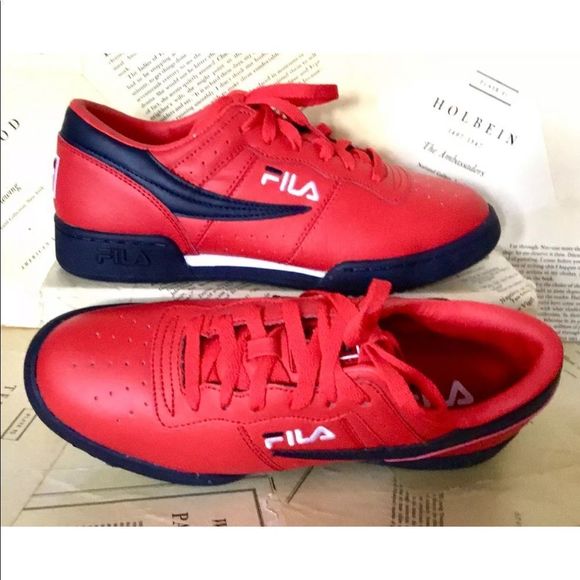 Fila Sneakers Original Classic Red Leather Black - Picture 2 of 8